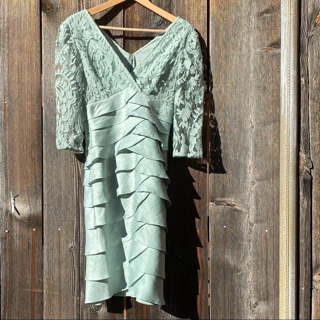 Adrianna Papell Cocktail Dress; Mint Color, Us Size 2